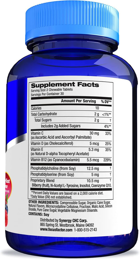 Focus Factor Kids Complete Daily Chewable Vitamins, Multivitamin & Neuro Nutrient, 60 Count