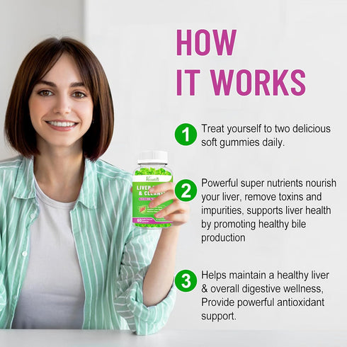 Milk Thistle Gummies for Adults & Kids - 1000mg Organic Extract Supplement for Liver Support, 60ct Apple Flavor