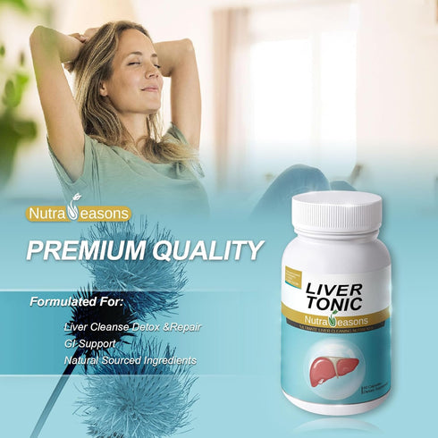 Packaging 60 Liver Tonic - New Liver Cleanse Detox & Repair with Milk Thistle, NAC, Choline Bitartrate, Ginger