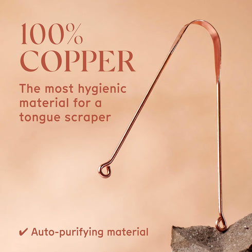 Arista Copper Tongue Scraper for Adults, 100% Copper Cleaner for Kids, Ayurvedic Reusable Tongue Scraper for Bad Breath