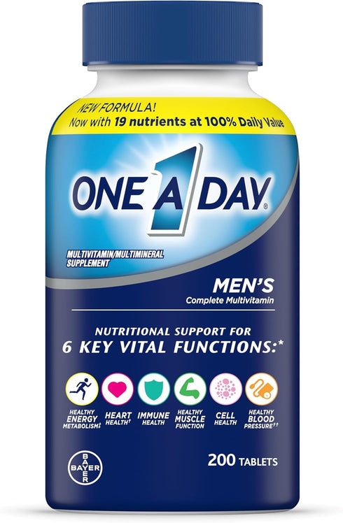 One A Day Men’s Multivitamin - Vitamins A, C, D, E, Zinc & More for Immune Health, 200 Count