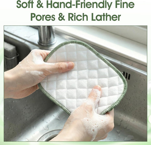 Larrel 10PCS Double Side Non Scratch Wire Dishcloths, Reusable Wire Dish Cloth, Multipurpose Metal Dishwashing Rags