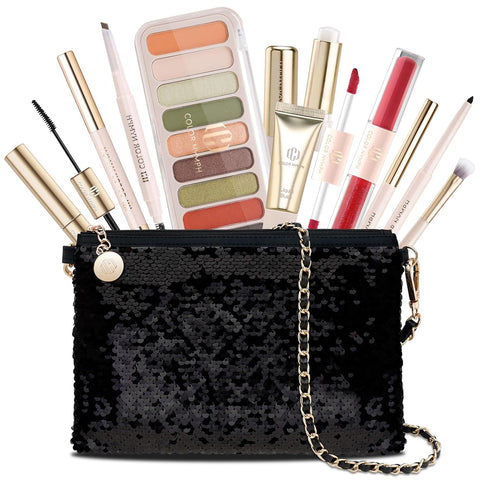 Color Nymph Teen Girls Makeup Kits, All In One Makeup Kit for Ages 5-16, 9 Colors Eyeshadow, Liquid Blush, Lip Gloss,