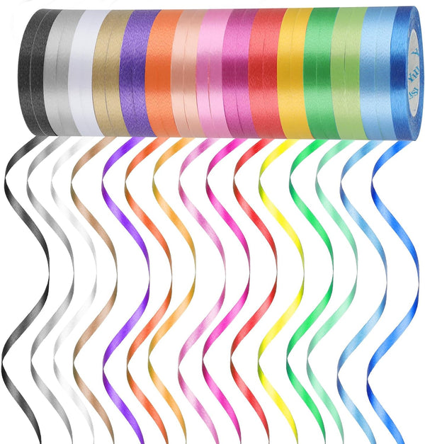 30 Rolls Balloon Ribbon String, 15 Colors, Curling Ribbon for Gift Wrapping, Assorted Colors for Crafts, Florist,