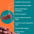 BRAIN WAVE Superfood Mushroom Gummies - Daily Multi Mushroom Supplement - Lions Mane, Reishi, Cordyceps, Turkey Tail,