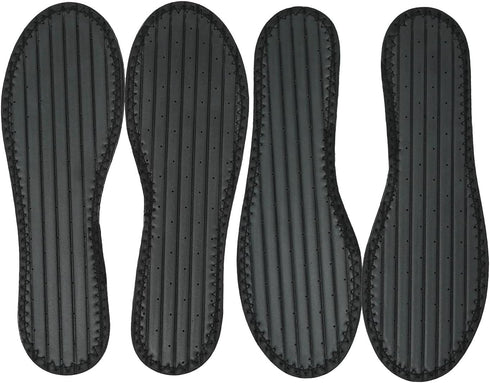 Happystep Cotton Terry Cloth Insoles, Barefoot Shoe Inserts, Moisture-Wicking, Washable, 2 Pairs of Black (Men Size 8)