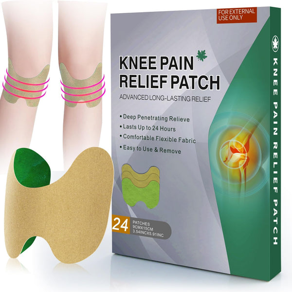 Pain Relief Patches - 24 Count for Knee, Back, Neck, Shoulder Pain & Muscle Soreness - 8 Hours Heat Therapy