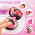 Pimoys 6 Pieces Powder Puff Face Soft Triangle Makeup Puff for Loose Powder, Velour Foundation Blender Sponge (Black,