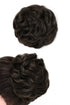 Rose Bud Messy Bun Hair Pieces for Women, Curly Messy Bun Scrunchie, Dark Brown Hair Bun Extension