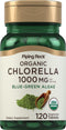 Piping Rock Chlorella 1000mg | 120 Tablets of Blue-Green Algae, Organic, Non-GMO, Gluten Free Supplement