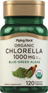 Piping Rock Chlorella 1000mg | 120 Tablets of Blue-Green Algae, Organic, Non-GMO, Gluten Free Supplement