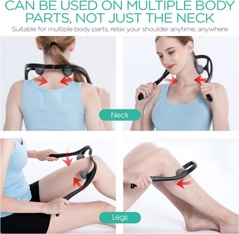 VOYOR Neck Massager, Shiatsu Deep Tissue Dual Trigger Point Shoulder Massager for Pain Relief, Portable MS110