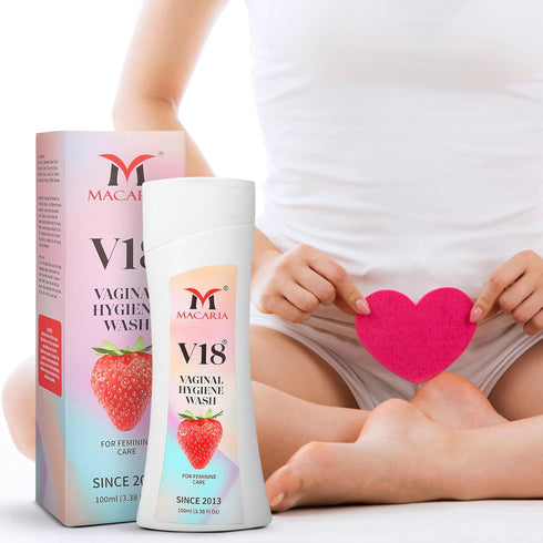 MACARIA V18 Vaginal Feminine Wash - for Women's Intimate Hygiene - Antibacterial Genital