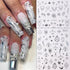 Laser Silver Nail Art Sticker Decal, Sun Moon Butterfly Design, 3D Self-Adhesive Nail Art Supplies, 6 Sheets