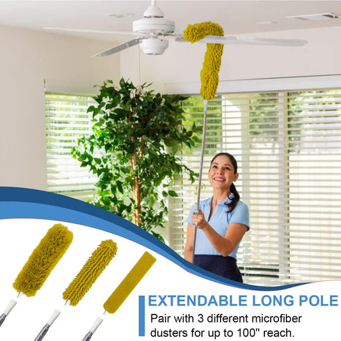 OOSOFITT Upgraded Dusters for Cleaning (6pcs), Ceiling Fan Duster with 100" Extension Pole