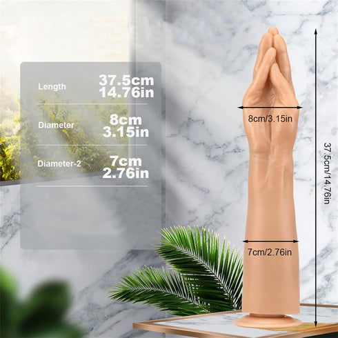SOODAY Huge Realistic Hand Dildo Real Female Sex Toy, Rubber Fist Dildo Smooth Anal Plug with Suction Cup for Women