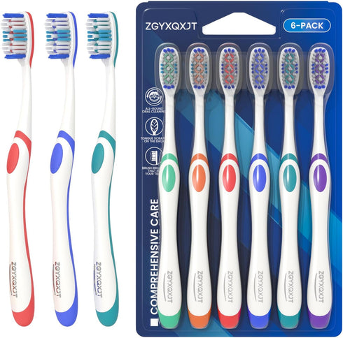 ZGYXQXJT Adult Hard bristled Manual Toothbrush with Excellent Cleaning Effect, Equipped with Tongue
