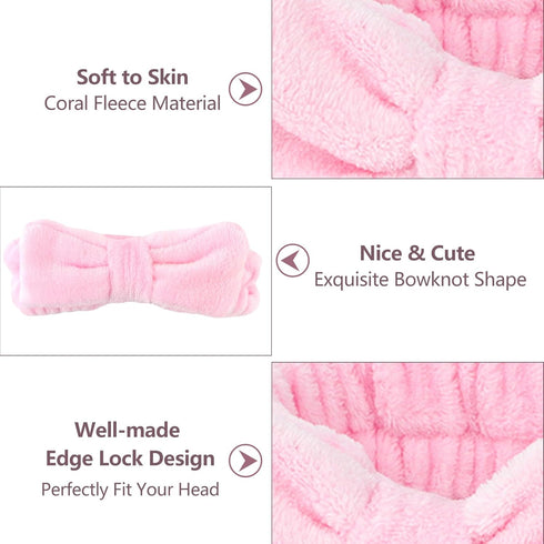 Ondder 8 Pcs Spa Headband Makeup Headband Skincare Headbands Terry Cloth Face Wash Headband Cute Head Band for Skin Care Make Up Headbands for Women Makeup Bow Hair Band for Washing Face