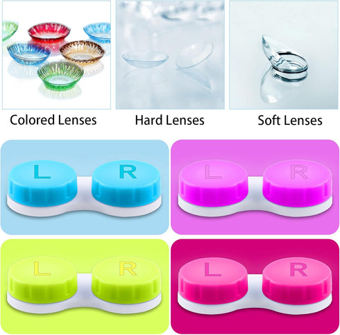 VOCOOL 16 Pcs Portable Contact Lens Tools Set, Mini Eye Contact Case Box with Inserter/Remover and Tweezer for Travel