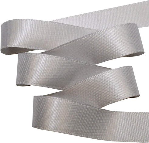 Morex Double Face Satin Ribbon - 3/8" X 50 YD Silver Ribbon for Gift Wrapping, Crafts, Wedding Gifts