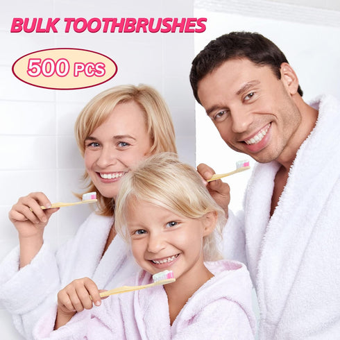 500 Pcs Disposable Toothbrushes, Individually Wrapped Soft Bristle Set, Travel Toothbrushes Bulk for Adults & Kids