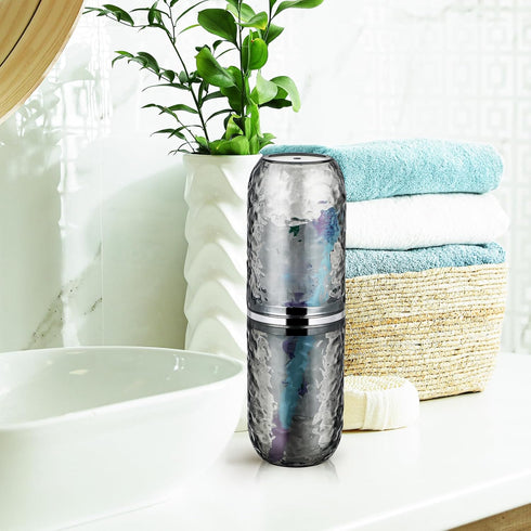 2PCS Travel Toothbrush Case with Cover, Portable Toothbrush Holder Cup Storage Container for Home Bathroom and Trip