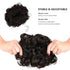 Rose Bud Chignon Hairpiece Curly Bun Extensions Scrunchie Updo Synthetic Combs for Women, Dark Brown