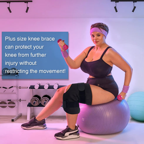 Knee Braces for Pain Relief, Hinged Support with Dual Metal Stabilizers for Men/Women, Injury Recovery, Sports