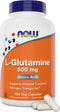 Now L-Glutamine 500mg, 300 Veg Capsules, Non-GMO Supplement, Vegan L-Glutamine Caps
