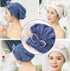 Jseng 2PC Hair Drying Caps, Ultra Absorbent Microfiber Turban Wrap Towels for Girls and Women, Extra Soft