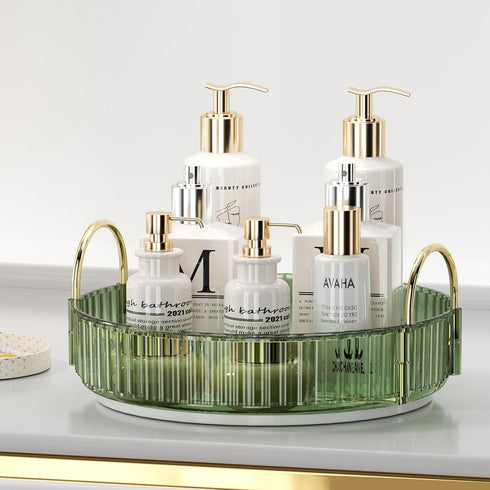 Rotating Makeup Organizer for Vanity, Spinning Cosmetics Storage for Bathroom Countertop, Skincare Holder Rack (1 Tier,