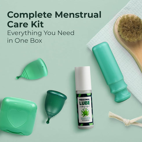 Set 12-Hour SHORDY Menstrual Cups with Applicator & Lube Reusable Period Cups (Small & Large) for Beginners