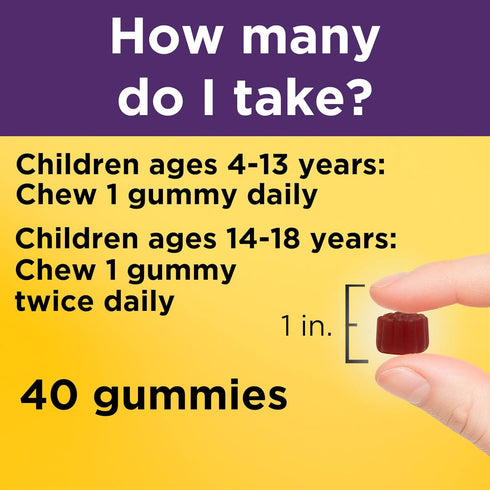 Nature Made Kids First Elderberry Gummies with Vitamin C and Zinc, Dietary Supplement for Immune Support, 40 Count