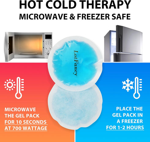 LotFancy Ice Pack for Injuries - 8 Small Reusable Gel Heating Cooling Pads for Hot Cold Therapy
