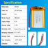 103449 3.7V Lipo Battery, 1800mAh Rechargeable Lithium Polymer Battery Pack with JST PH2.0mm Connector