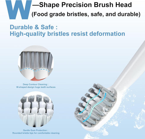 Set 5 5 50-Day IPX7 2-Min Sonic Electric Toothbrush for Adults, Modes Rechargeable Toothbrush with Brush Heads, Battery