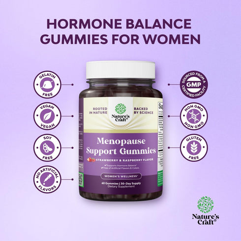 Gummies 60 Count Womens Menopause with Dong Quai - Menopause Vitamins for Women with Ashwagandha - Holistic Support