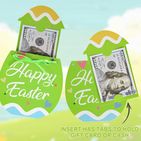 Sereliy Holder,12 Sets Easter Gift Card Egg & Bunny Easter Money Holder with Envelopes, Colorful Spring Basket