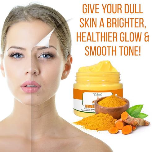 Turmeric Face Cream for Face & Body, All Natural Skin Brightening Lotion, Handcrafted Made in USA