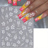 4Pcs Flower Nail Stickers for Nail Art, 3D Self-Adhesive Hibiscus Decals in White Pink Yellow for Women DIY Manicure