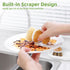Set Set 2 SUBEKYU Dish Brush, Bamboo Dish Scrubber Brush with Tray, Natural Kitchen Dishwashing Scrub Brush