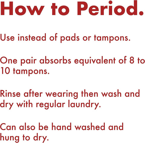 The Period Company Organic Cotton High Waisted Absorbent Period Underwear for Women High Flow Menstrual Underwear