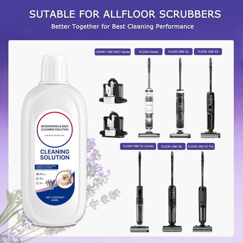 Vacbeuta (4PCS) Floor Cleaner Lavender Scent Compatible with Tineco Cleaning Solution Refill, Deep Cleans Residue