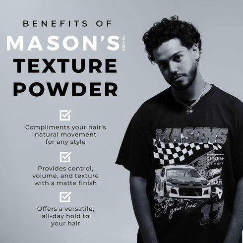 Mason's Pomade - Hair Texture Powder, Lightweight Volumizing Styling Powder for Men, Matte Finish, 8.75 grams