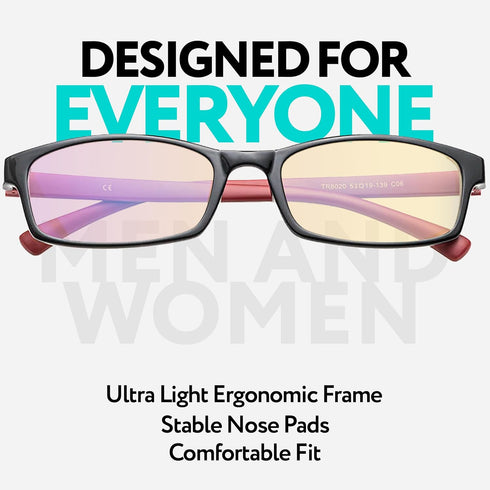 Prospek Blue Light Reading Glasses, Anti-Glare for Computer Use, Clear Lens 3.0 Diopters