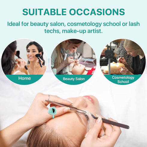 Pretty 100PCS Glue Rings for Eyelash Extensions - Lash Glue Holder, Volume Lash Rings, Fanning Cup, Green
