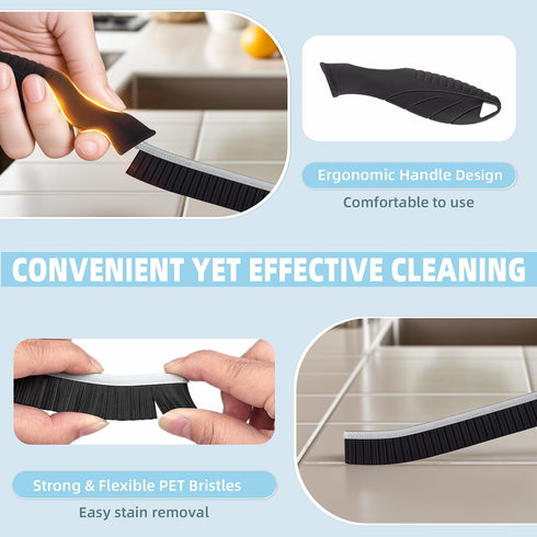 Grout Cleaning Brush - Hard Bristle Crevice Scrub Brush for Tile, Toilet, Kitchen, Bathroom, Window Track, Vehicle