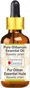 Pure Olibanum Essential Oil (Boswellia carterii) with Glass Dropper, Steam Distilled 15ml (0.50 oz)