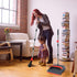 kelamayi Broom and Dustpan Set - Stand Up Combo for Home, Office, Indoor & Outdoor Sweeping (Black & Red)