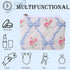 LYDZTION 2Pcs Cute Makeup Bag, Quilted Bow Makeup Bag for Women, Coquette Cotton Storage Bag for Lipstick Brushes